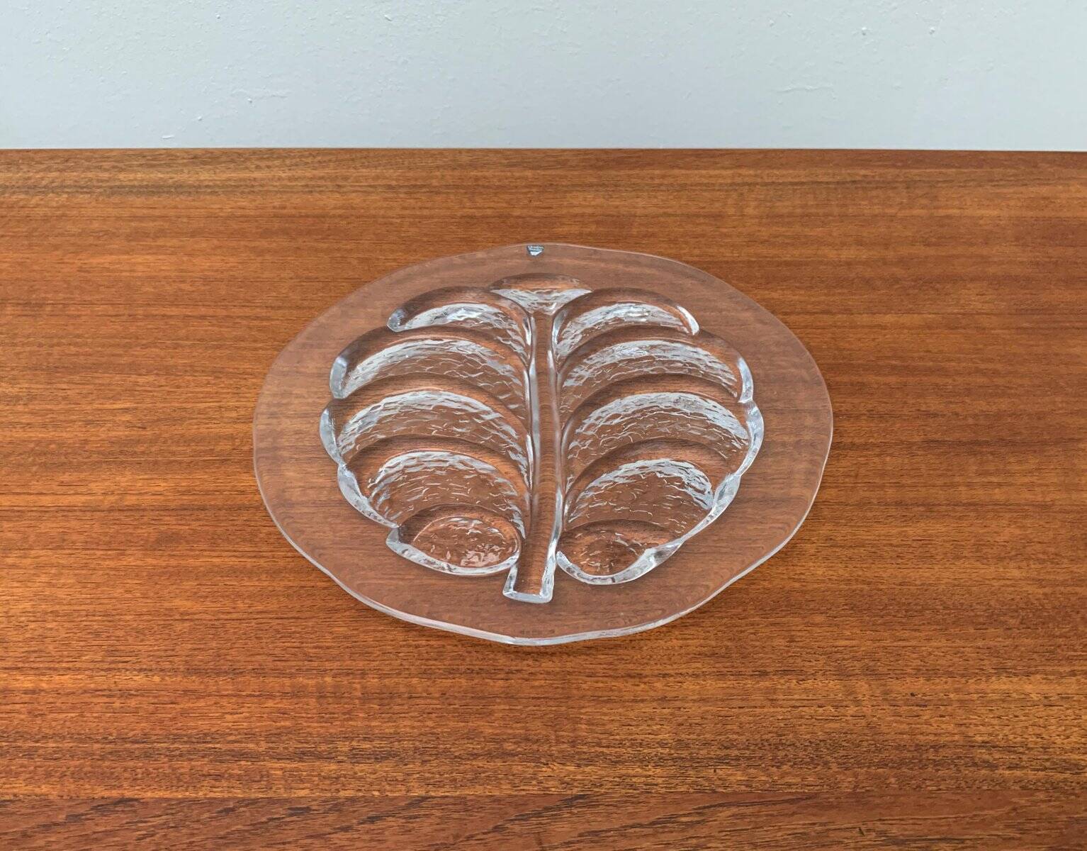 Assiette vintage suédoise en verre d'Orrefors