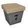 Grey pine storage box with the number 7 and a fabric lid.
