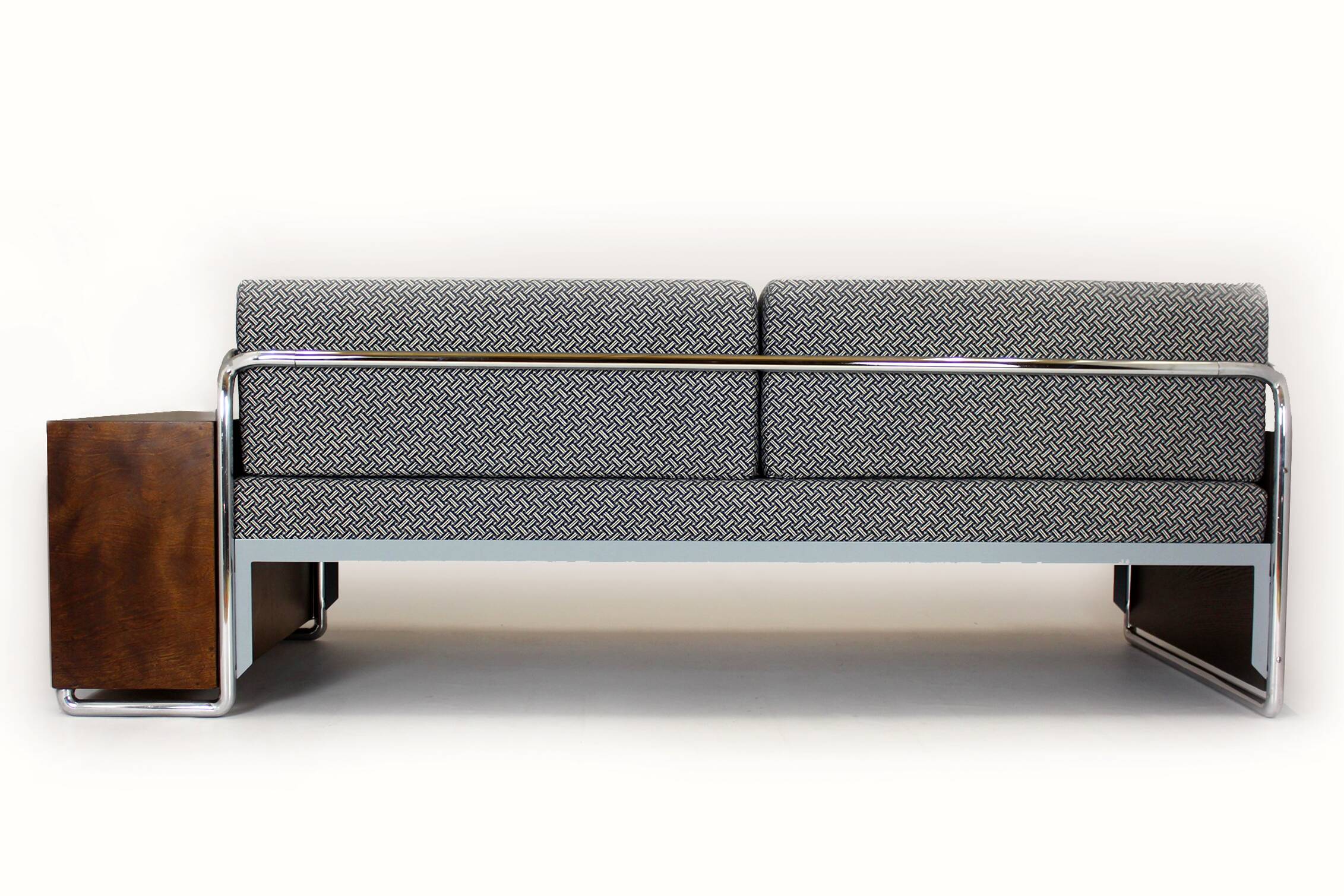 Restored Bauhaus Tubular Steel Sofa by Robert Slezak, 1930s