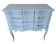 Commode en bois massif repeint bleu lagune style Louis XV à 2 tiroirs