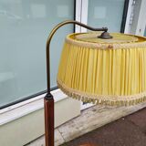 Floor lamp - wood - cane - glass