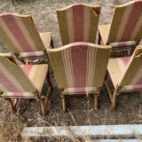 6 lounge chairs in sheepbone and fine fabrics 18/early 19th