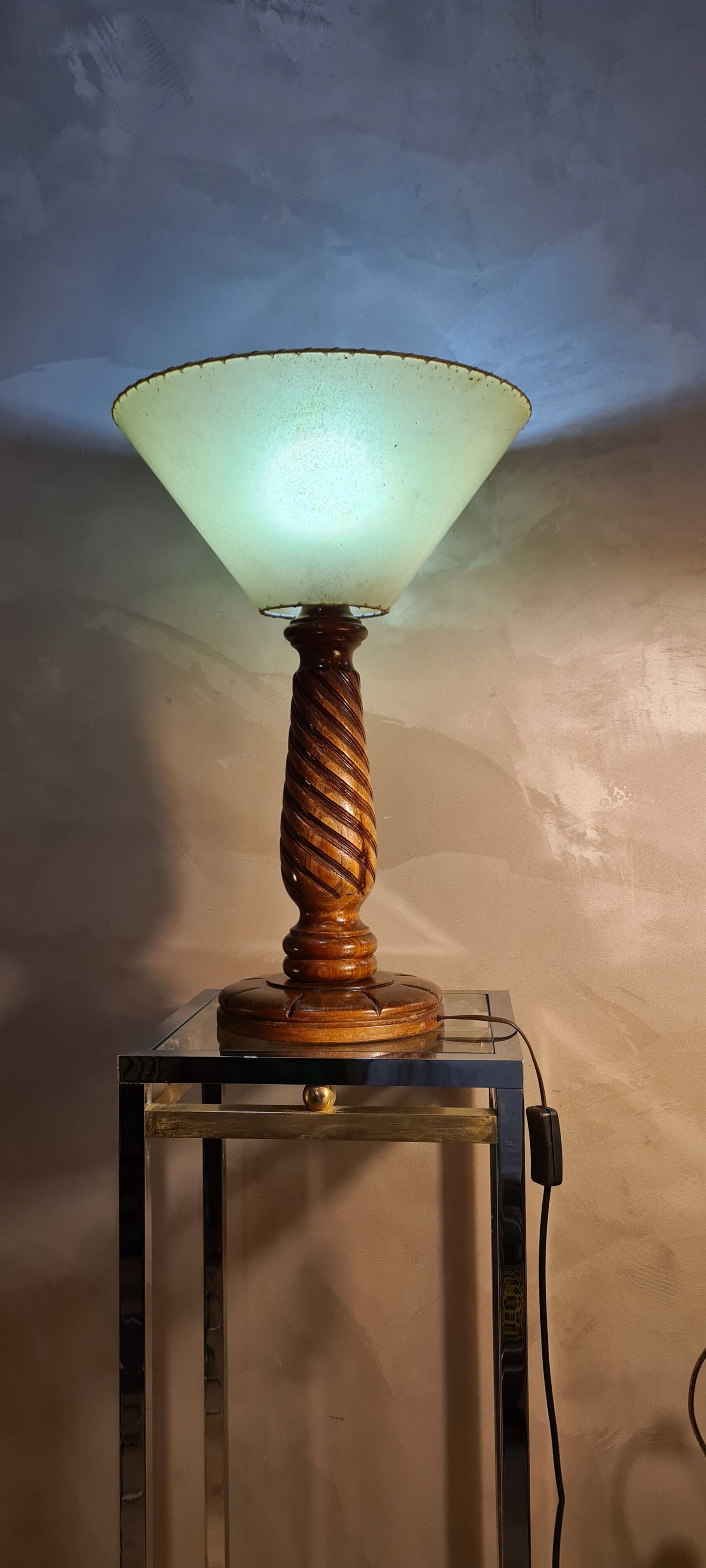 Vintage 1960 solid wood lamp