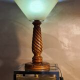 Vintage 1960 solid wood lamp