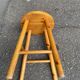 2 vintage solid wood stools — Trayeur / brutalist style