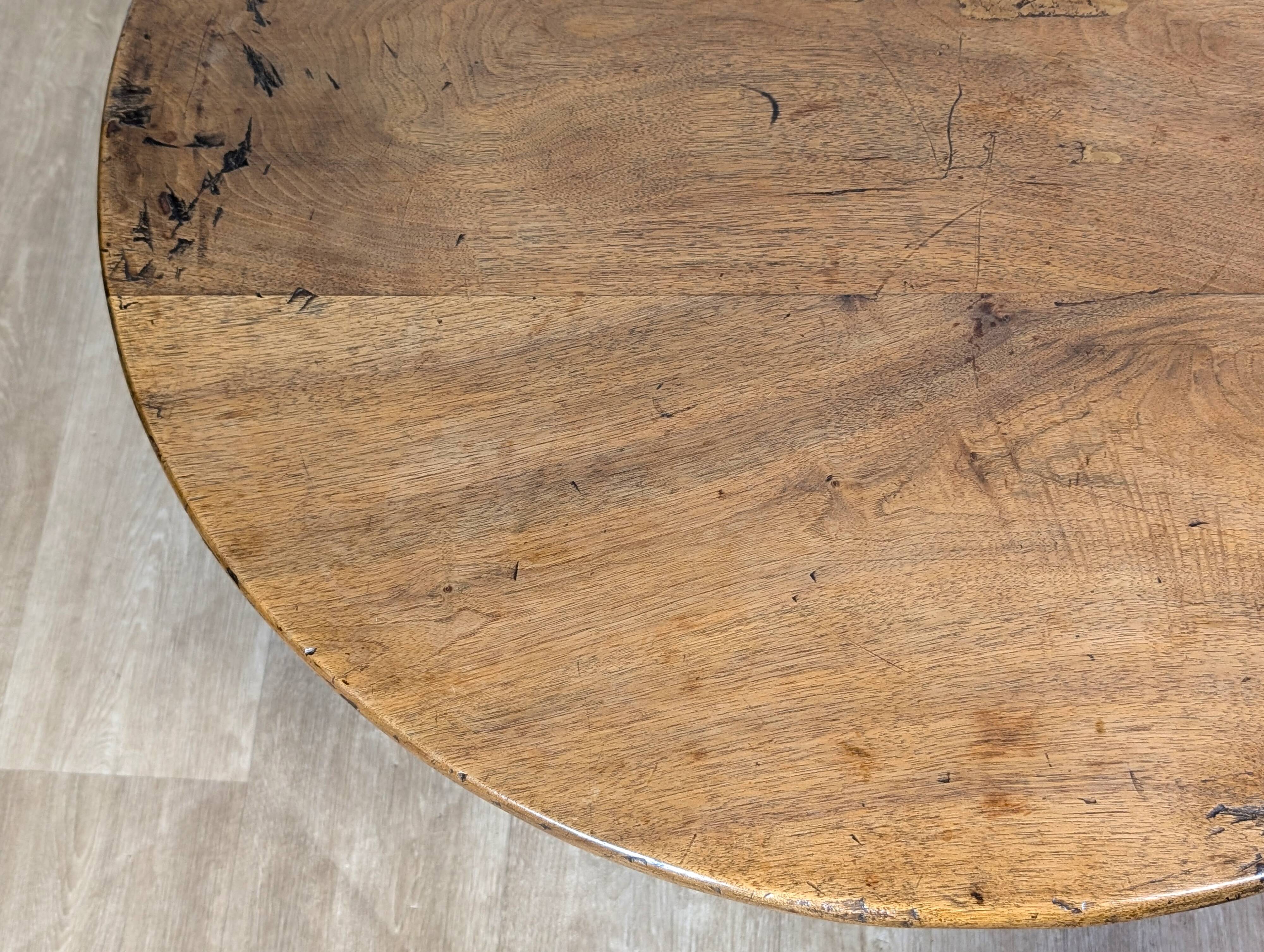 Round walnut coffee table