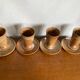 Ensemble de 4 tasses à café et assiettes en grès vintage