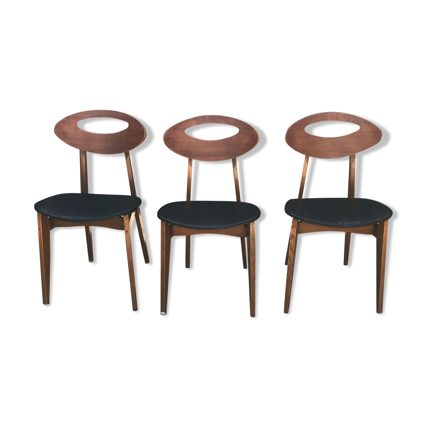 Set of 3 Roger Landault chairs for Sentou