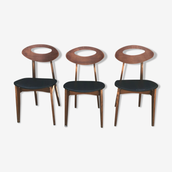 Set of 3 Roger Landault chairs for Sentou