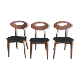 Série de 3 chaises Roger Landault pour Sentou
