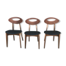 Set of 3 Roger Landault chairs for Sentou