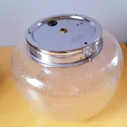 Space age wall or ceiling light in bubble glass from the 1970s.