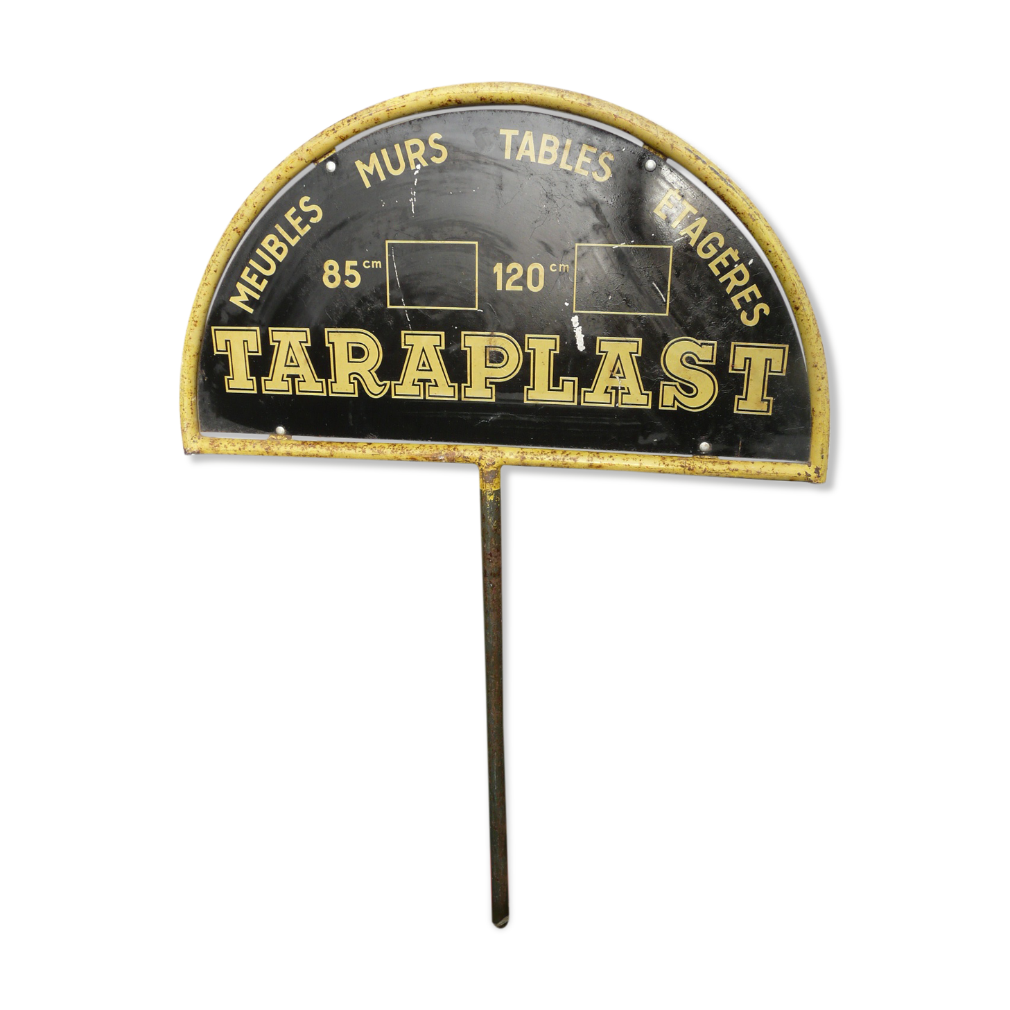 large sign plate in double-sided tole for Taraplast furniture