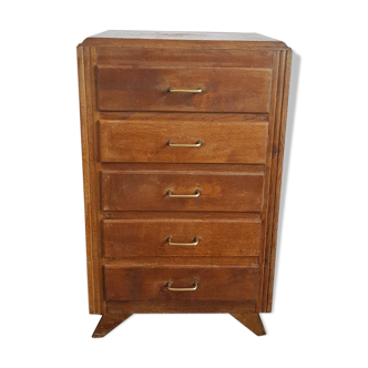 Chiffonier 5 tiroirs pieds compas 1960