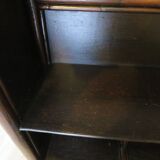 Rare vintage bar cabinet shelf wood woven rattan 80s retro