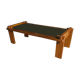 Modernist rectangular coffee table wood and glass - vintage - 1960s