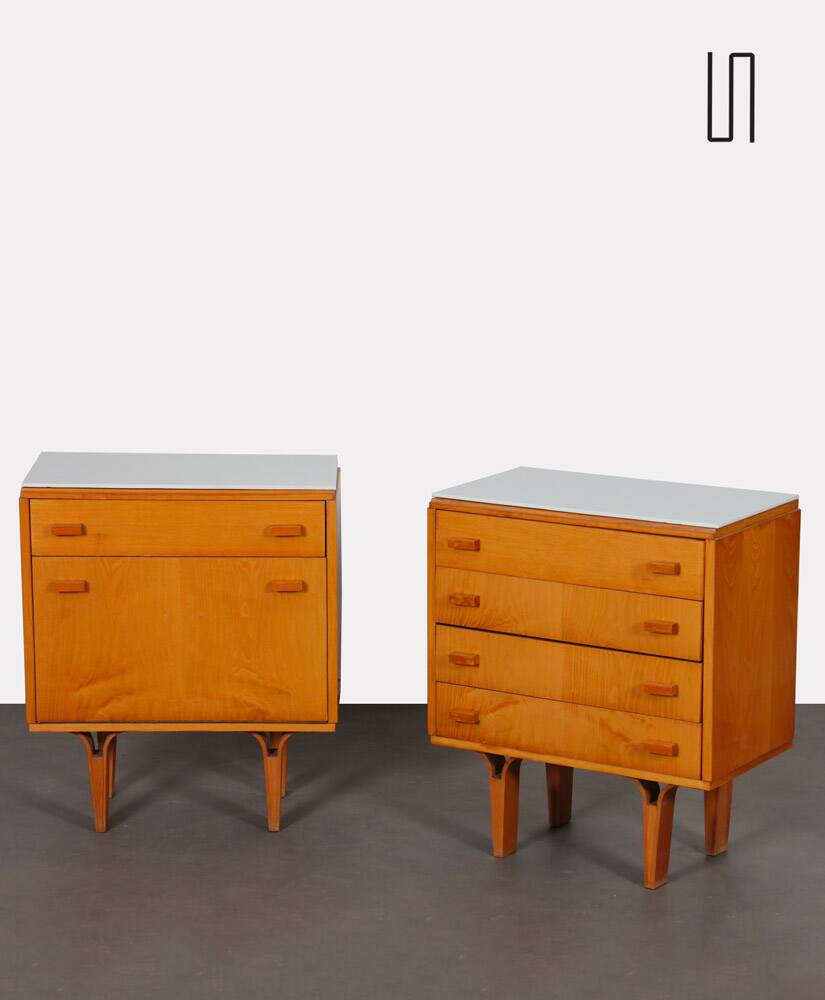 Paire de tables de nuit éditées par Novy Domov, 1970