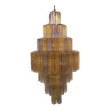 Murano Glass Amber and Violet Tronco Chandelier
