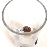 Crystal vase inlaid with button 1970s Height 25 cm