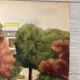 Aquarelle paysage aux parasols