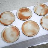 Series of 9 vintage stoneware plates by Les Poteries du Marais, France