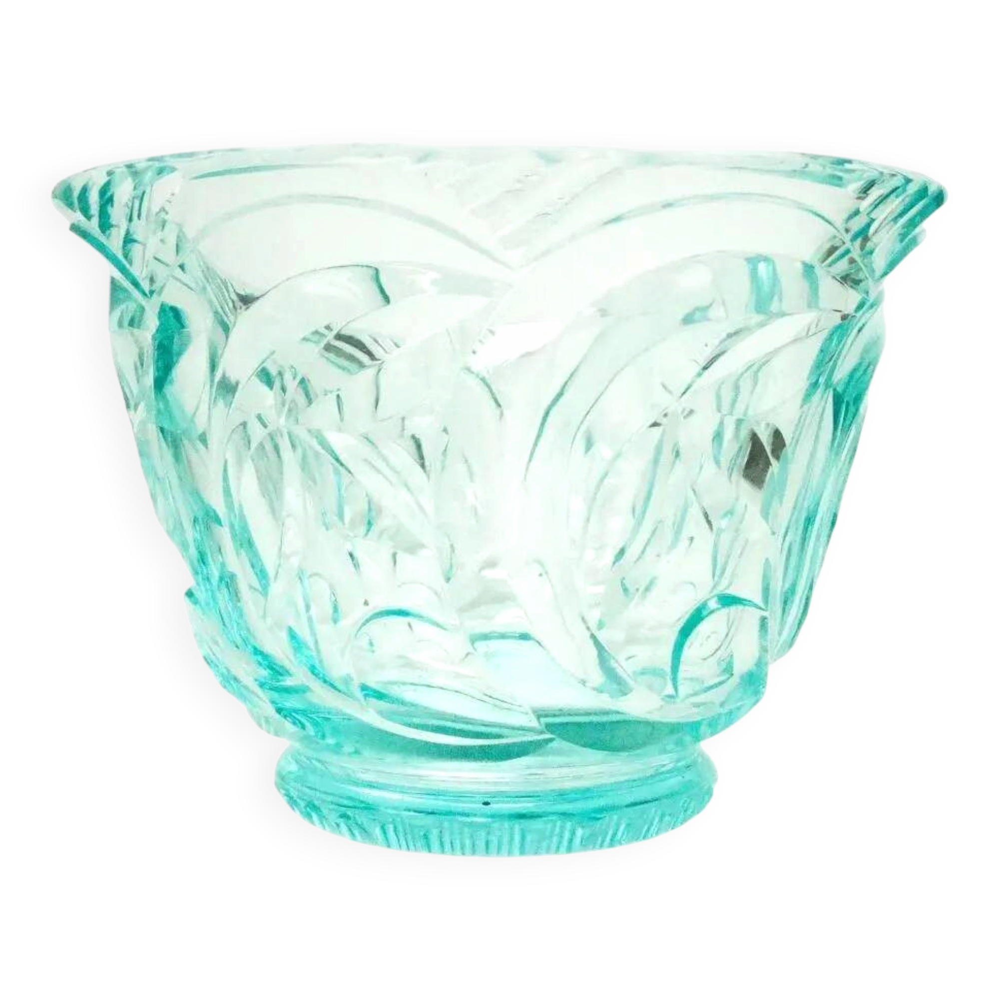 Art Deco vase, uranium crystal, Moser, Czechoslovakia, 1930s