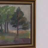 Original Mid Century Swedish Oil on Panel – “Trees, Landscape Motif” b
