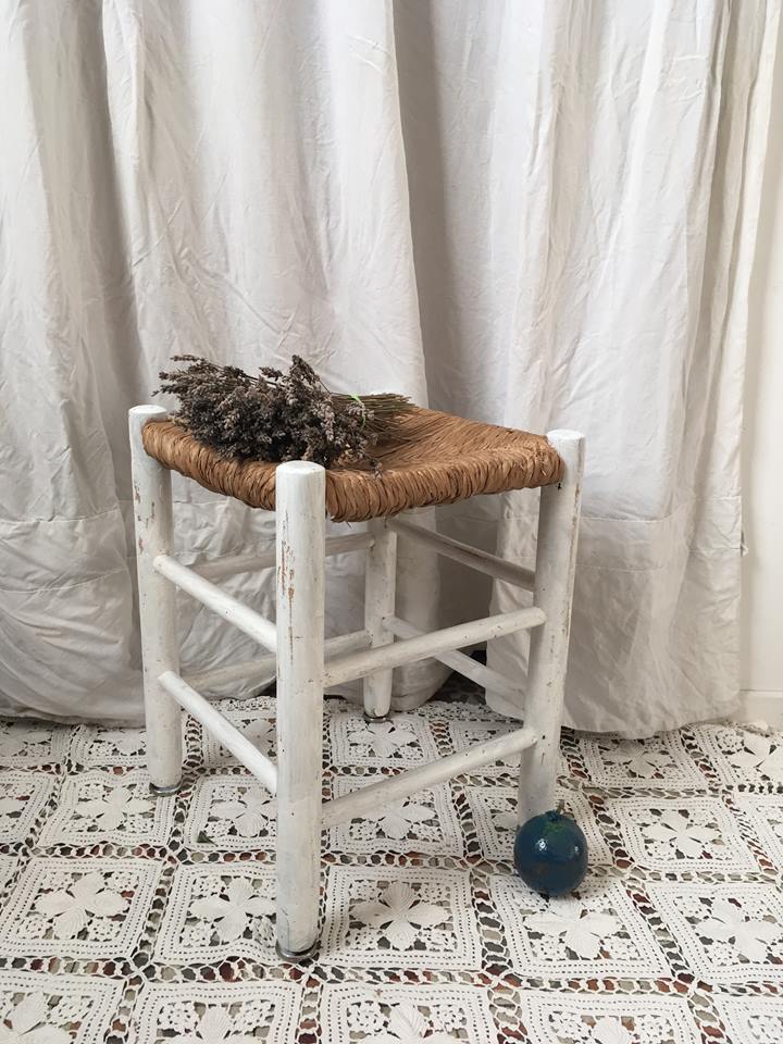 Stool straw sitting bohemian