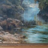 Large watercolor - Landscape dated 1887 by Edmund Phipps