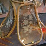 Glass and rattan hanging