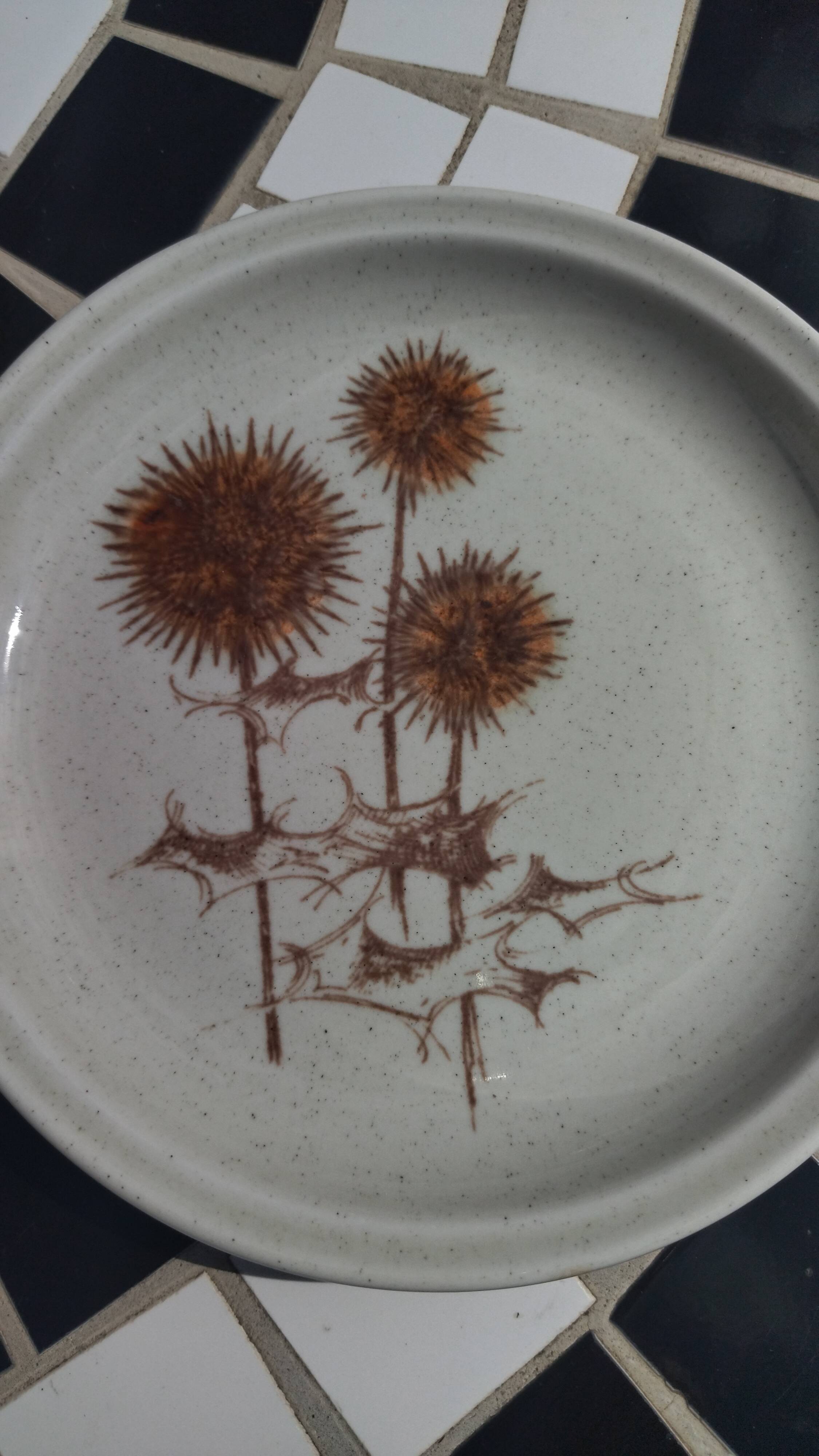Sarreguemines Burgundy Stoneware Dessert Plate