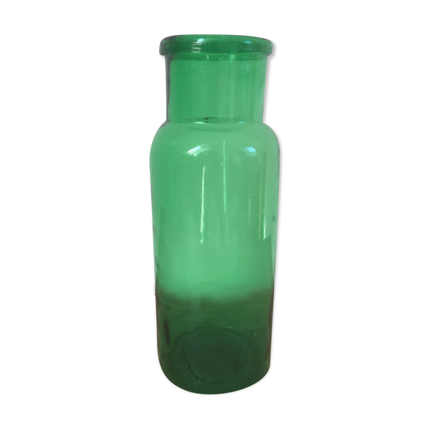 Green glass apothecary jar