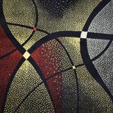 Vintage area rug, mid century, 1960s, abstract psychedelic design, wool rug, low pile rug