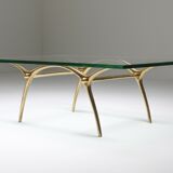 Table basse Hollywood Regency en Bronze par Kouloufi  1970