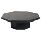 Brutalist Octagonal Coffee Table in Black Stone Look Resin, 1970s