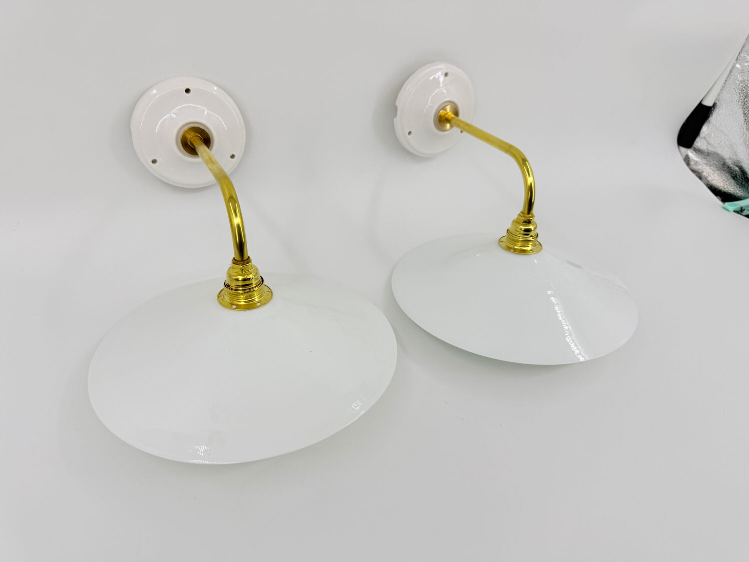 Opaline wall lights