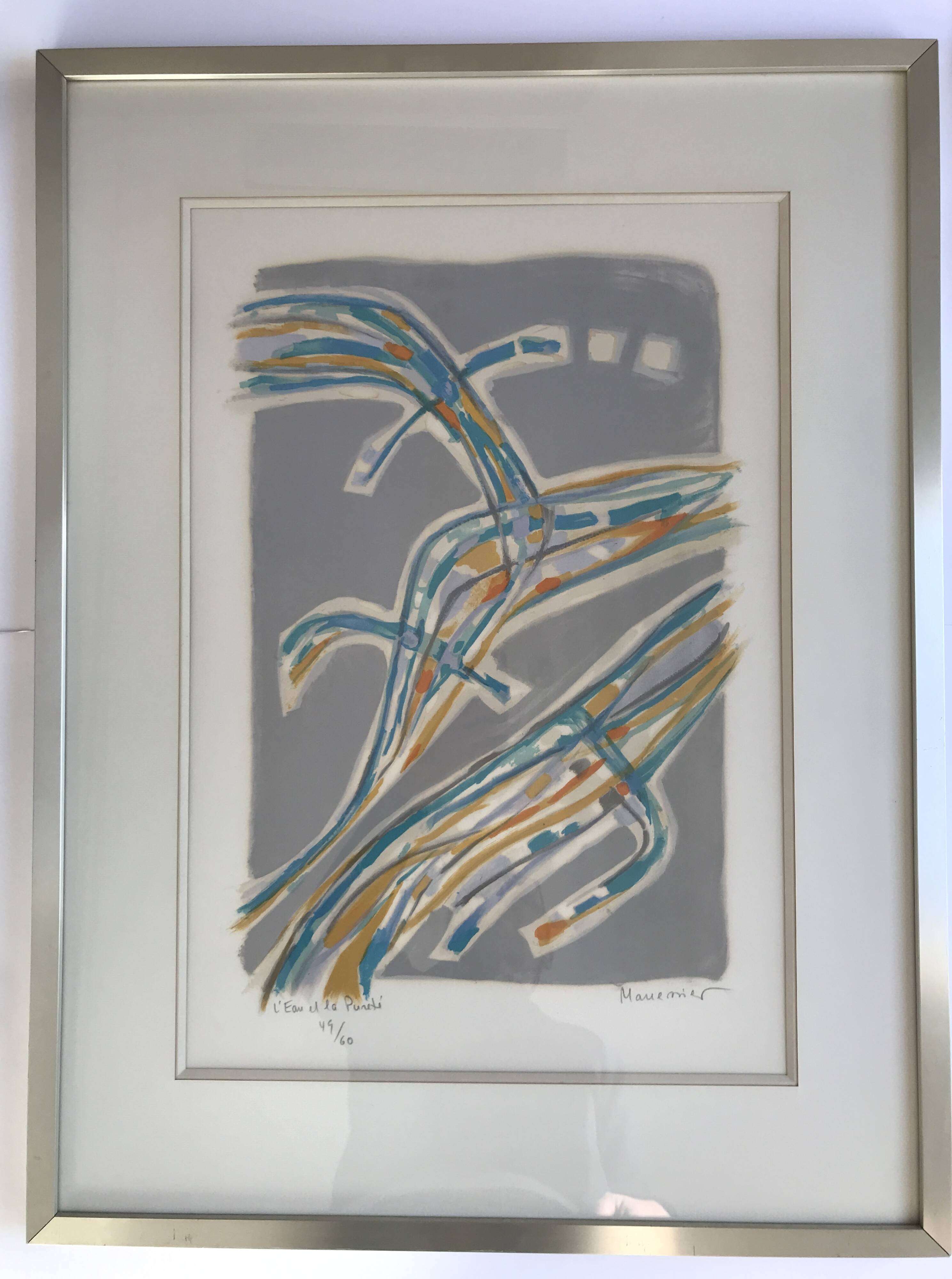 MANESSIER The Water and Purity, 1959. Original lithograph signed in pencil.