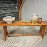 Ancien banc de table d'appoint en bois meuble TV rural 40 x 200 cm