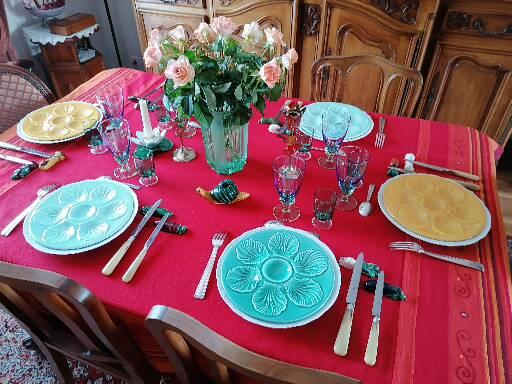 6 assiettes à huîtres pastels proceram