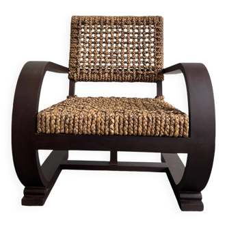 Fauteuil en bois avec corde tissée