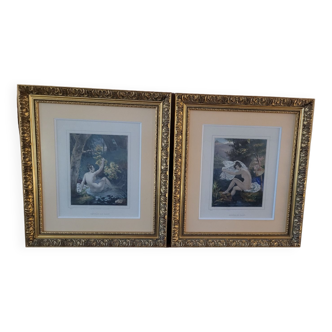 2 framed illustrations