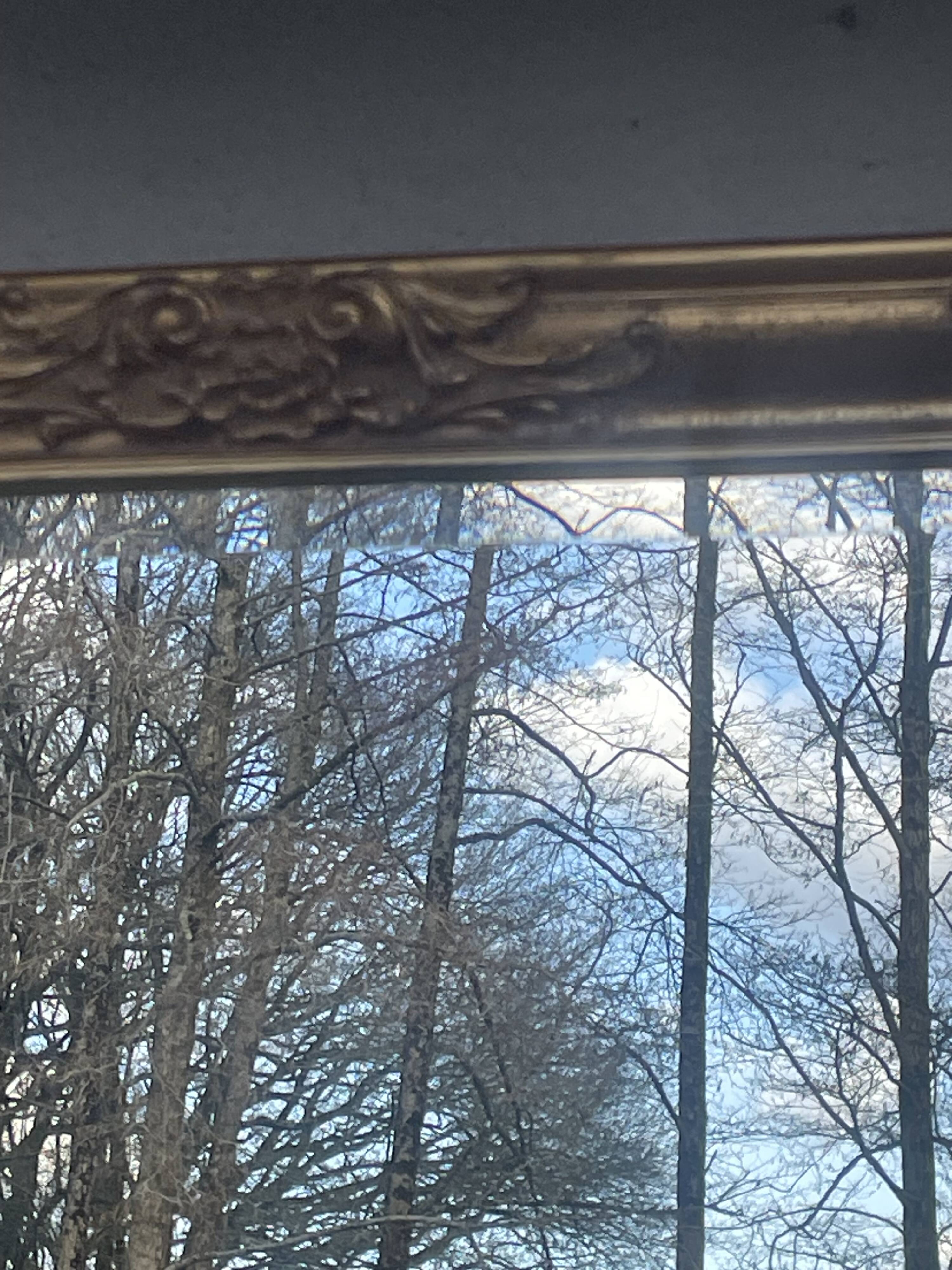 vintage bevelled mirror in rectangular shape, stucco and gilded wood in Louis XV baroque style