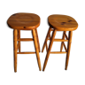 Pair of high bar stools vintage solid pin