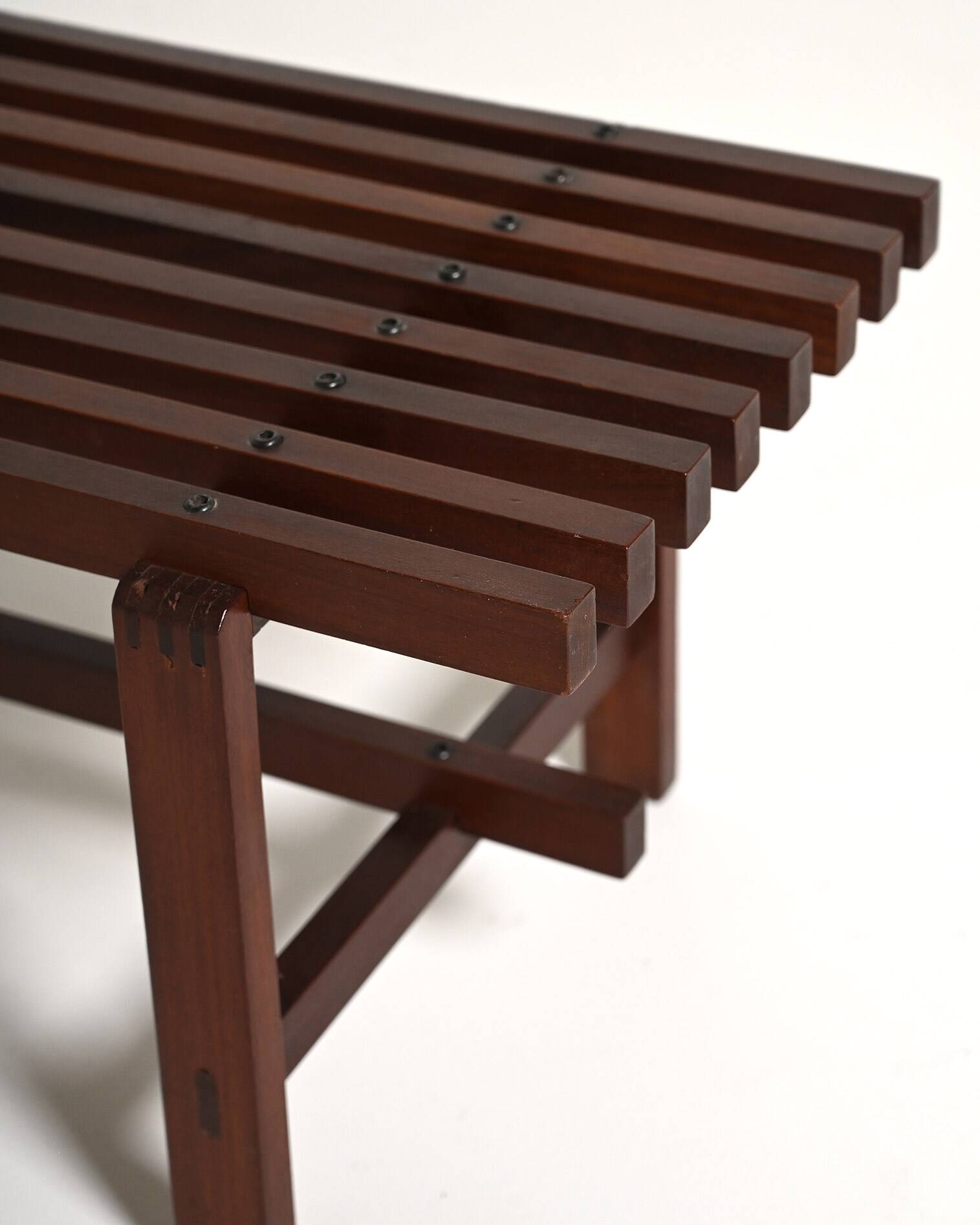 Slat bench in fine wood, 1970s