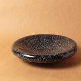 Dish ceramic vintage 1980 black chiné white