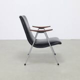 Vintage Lounge Chair in Leatherette and Metal, 1960s