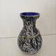 Vase en verre soufflé moucheté noir et blanc