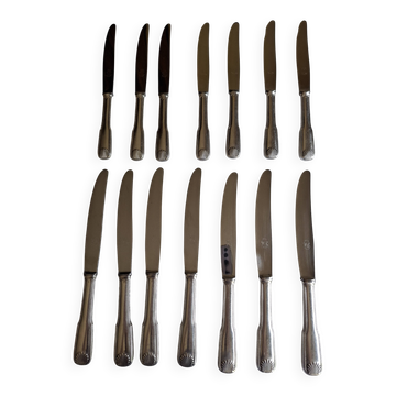 2x7 knives model Coquille or Vendôme silver-plated/stainless steel