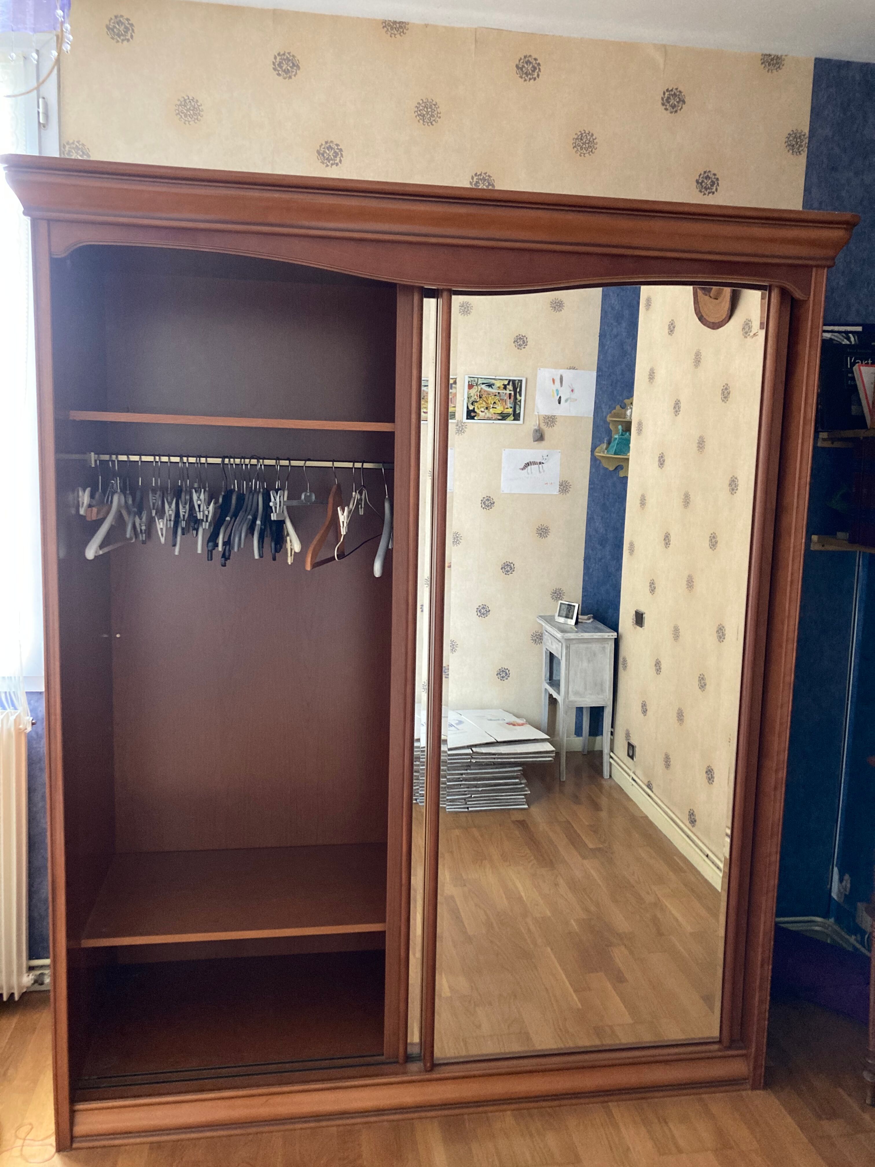 Wardrobe wardrobe sliding doors mirror louis Philippe style