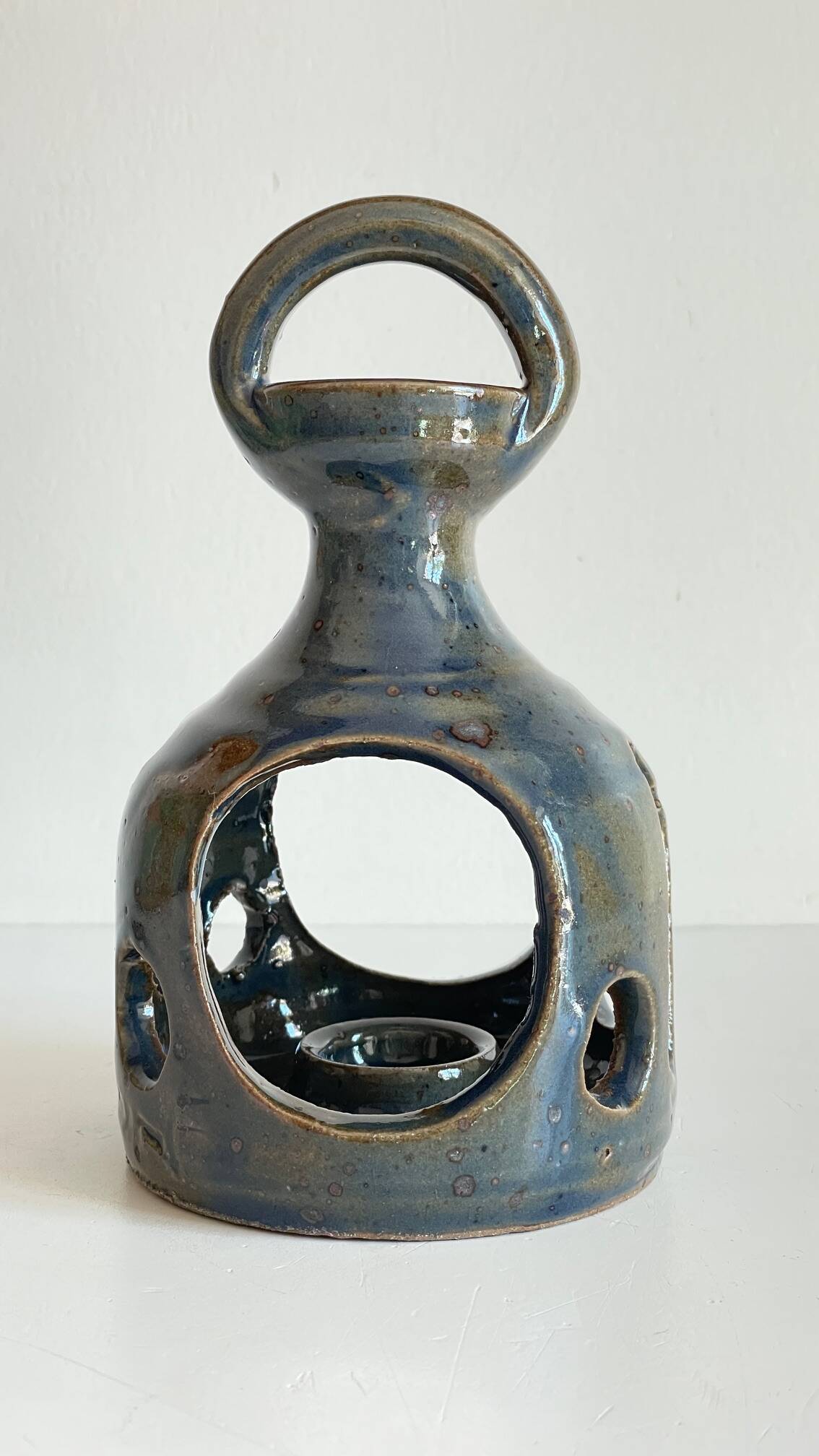 Vintage Handcrafted Stoneware Candle Holder